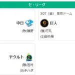 3/27開幕戦 セ順位スレ 兎鯉燕ｰ／ｰ虎星竜