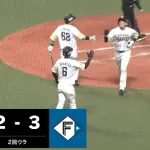 栗原陵矢の2ランホームラン！！打って取り返す！！