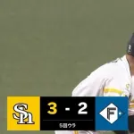 【ソフトバンク対日本ハム2回戦】ソフトバンク、5回裏2アウト満塁から近藤健介が走者一掃逆転タイムリーツーベース！！！！！！！！！！！！