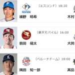 3/31(火)予告先発　前田健太×大関友久