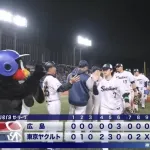 【ヤクルト対広島1回戦】ヤクルト　３年ぶり開幕４連勝で単独首位　新人監督では２７年ぶり快挙　つば九郎復活を祝福する今季神宮１勝目