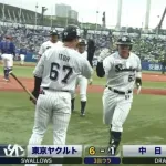 【ヤクルト対中日2回戦】ヤクルト・増田珠、中日・櫻井から第2号3ランホームラン！リードを6点に広げる！！！！！！！！！！！！