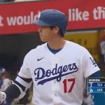 大谷翔平、第三打席は5回2アウト二塁から申告敬遠、今日3打席連続出塁