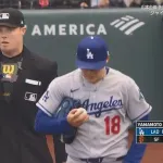 ドジャース、山本由伸、初回無死満塁からジャイアンツ・デバースにタイムリーを打たれ先制を許す…