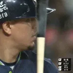 【悲報】ヤクルトオスナのバット、中日捕手石伊雄太に直撃【また】