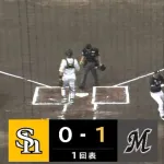 【ソフトバンク対ロッテ5回戦】ロッテ・西川史礁、ソフトバンク・前田悠伍から第2号先制ソロホームラン