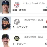 4/28(火)予告先発　ジェリー×松本晴