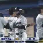【ヤクルト対阪神4回戦】ヤクルト・赤羽、阪神・富田から第2号3ランホームラン！ヤクルトが10得点目！！！！！！！！！！！！！！