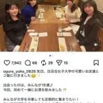 【画像】小倉優子さん(42)、大学の友達と初めての飲み会をした結果ｗｗｗｗｗｗｗｗｗｗ