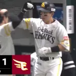栗原陵矢が取り返す！！ソロホームランで同点！！