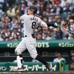 佐藤輝明.405(111-45) 8本 27打点 出塁率.465 OPS1.249　←これ
