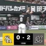 【ソフトバンク対ロッテ7回戦】ロッテ・井上広大、ソフトバンク・前田悠伍から第2号先制2ランホームラン！！！！！！！！！！！！！！！