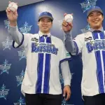DeNA尾形、井上が入団会見　横浜のイメージは「中華街でタンパク質補給」「赤レンガ倉庫」
