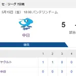 【試合結果】ヤクルト8-5中日　グラスラ被弾も逆転勝ち！増田3号サンタナ9号！