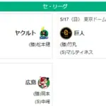 5/17セ順位 燕==虎-兎-==//-星-===鯉==竜