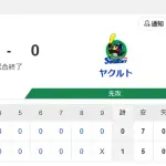 【試合結果】ヤクルト0-1DeNA　奥川8回1失点も完封負け