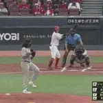 【広島対ロッテ1回戦】広島・大盛、ロッテ・ジャクソンから第3号先制ソロホームラン！！！！！！！！！！！！！！！