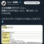 【悲報】発達障害者さん「家賃を支払ったら残り77000円。どうやって生活すれば良いの？」・・・・・・・・・