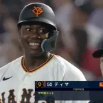 巨人・ティマ、来日6年目で嬉しい初ヒット！