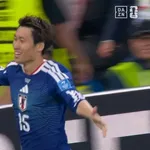 日本代表が先制に成功！　中村敬斗のクロスから鎌田大地