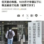 【悲報】任天堂さんの株価、10ヶ月で半値以下になってしまう・・・・・・・・・