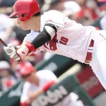 カープ佐々木泰、阪神髙橋から3号同点ホームラン!ポール直撃弾!!