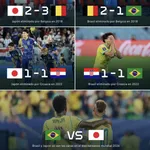 ブラジルと日本、直近2大会の成績がほぼ同じだったw w w w w w w w w w w w w