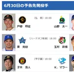 【6/30(火)の予告先発】東克樹(De)×玉村昇悟(C)