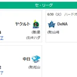 6/30セ順位　燕虎-兎===//======鯉-=星==竜
