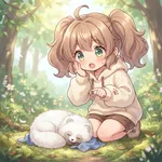 真っ白モフモフな“白変種タヌキ”がお昼寝すると…「モップが落ちてる」「ケセランパサランみたい」と反響