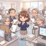 高齢の上司や同僚が在籍する職場で働いている人