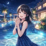 ミス東大の人気モデル神谷明采、ナイトプールを満喫「透明感がスゴイ」「美しすぎる」