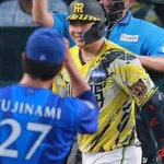 藤浪晋太郎に死球を当てられた大山悠輔さんの表情・・・・・・