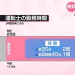 【悲報】居眠りオーバーランしたJR西の運転士さんの勤務時間がこちら・・・・・・・・・