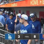 ドジャース、中継ぎ陣乱調逆転負け　大谷翔平は激走二塁打も好機で連続三振　九回に代打送られて途中交代　連勝4で止まる