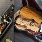【衝撃】アメリカン航空を利用したアーティストさん、ギターが原形を留めないほど破壊され航空会社を非難・・・・・・・・・