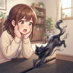 黒猫が“完全に”液体化...。極細のスキマから現れる様子に「液体どころか煙じゃねーか!」と驚きの声