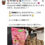 中川翔子さん「熊本のイオンモールが、、、心配すぎる」→「推し猫に送ったちゅ～る届いたー🩷�」