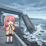 海上歩道橋が崩落 竣工からわずか13年… …< \`Д´>