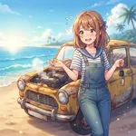 友達に借りたオンボロ車で海まで来たんだが