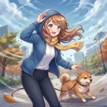 強風と犬
