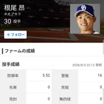 中日・根尾昂（26）16試合 防御率5.52 奪三振率10.43 K/BB1.55 WHIP1.57