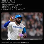 日ハム・レイエス、阪神楽天読売DeNAオリックスの争奪戦か