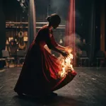中国にて女性演者のスカートに火が燃え移る事故が発生。消し方が中国人らしいと話題に