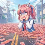 イカ数千匹が道路を塞ぐ